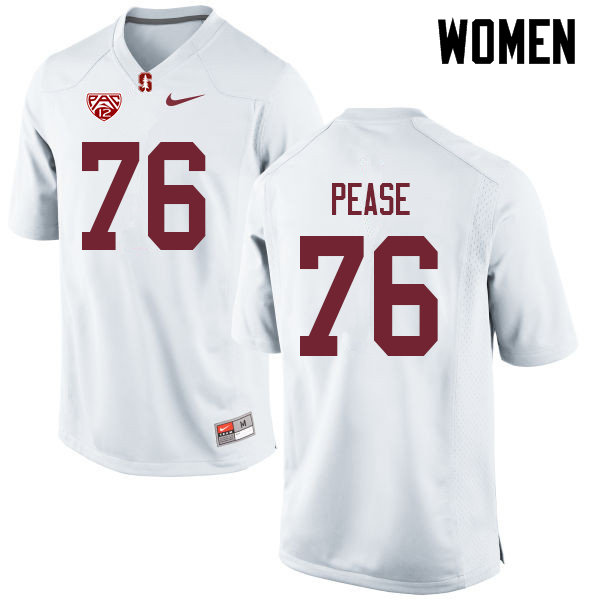 Women #76 Grant Pease Stanford Cardinal College Football Jerseys Sale-White - Click Image to Close
